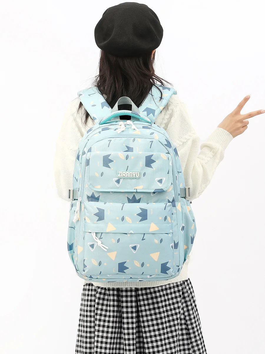 Geometric Printing School Bags Children Backpacks For Teenagers Girls Waterproof Trave Bag Child Orthopedics 3Pcs/set Schoolbags