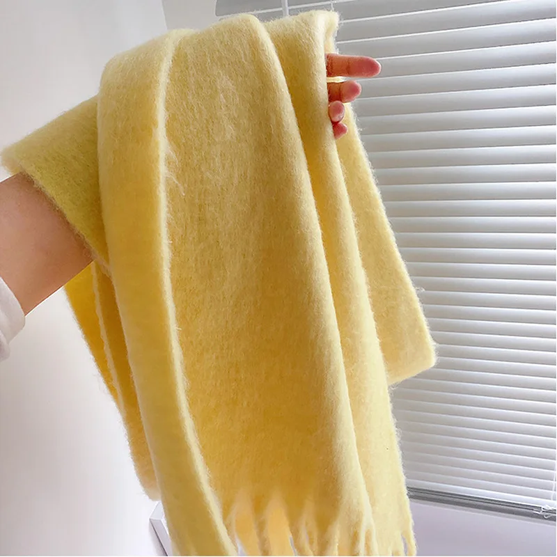 Корейские шарфы для женщин на осень и зиму утолщенные теплые шерстяные вязаные