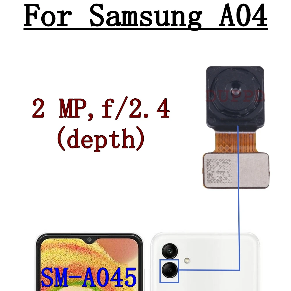 Передняя Задняя камера для Samsung Galaxy A04 SM-A045F A045M задняя широкая макро-глубина