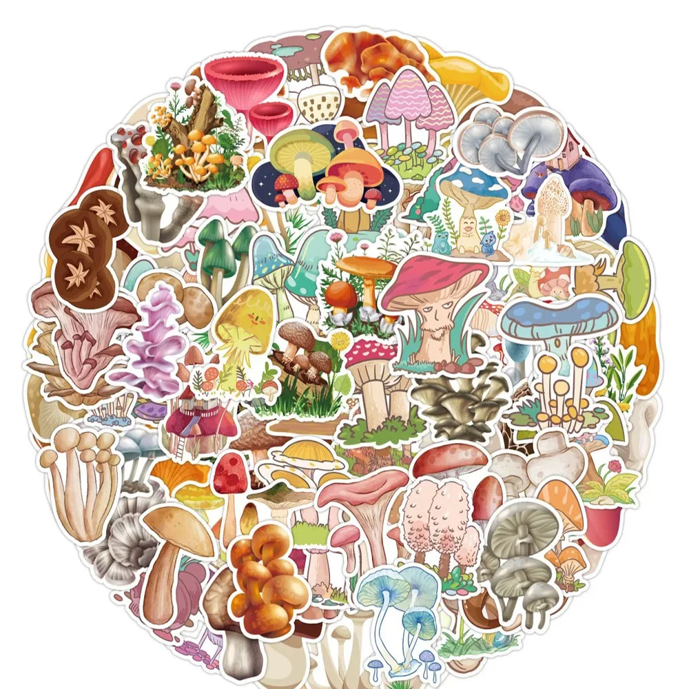 

10/30/50/100PCS Plant Mushroom Cartoon Sticker DIY Snowboard Laptop Luggage Cartoon Graffiti Decals Sticker