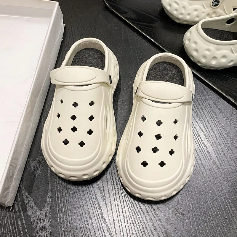 2023 Fashion Charms Clog Shoes Outdoor Slides Women Street Slippers Thick Sole Cute Bow Summer Platform Sandals For Girls