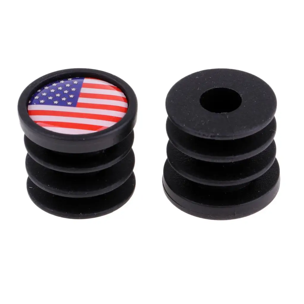 

2 Pcs National Flags Decor Bike Handlebar Bar End Plugs 22mm 7 / 8 "