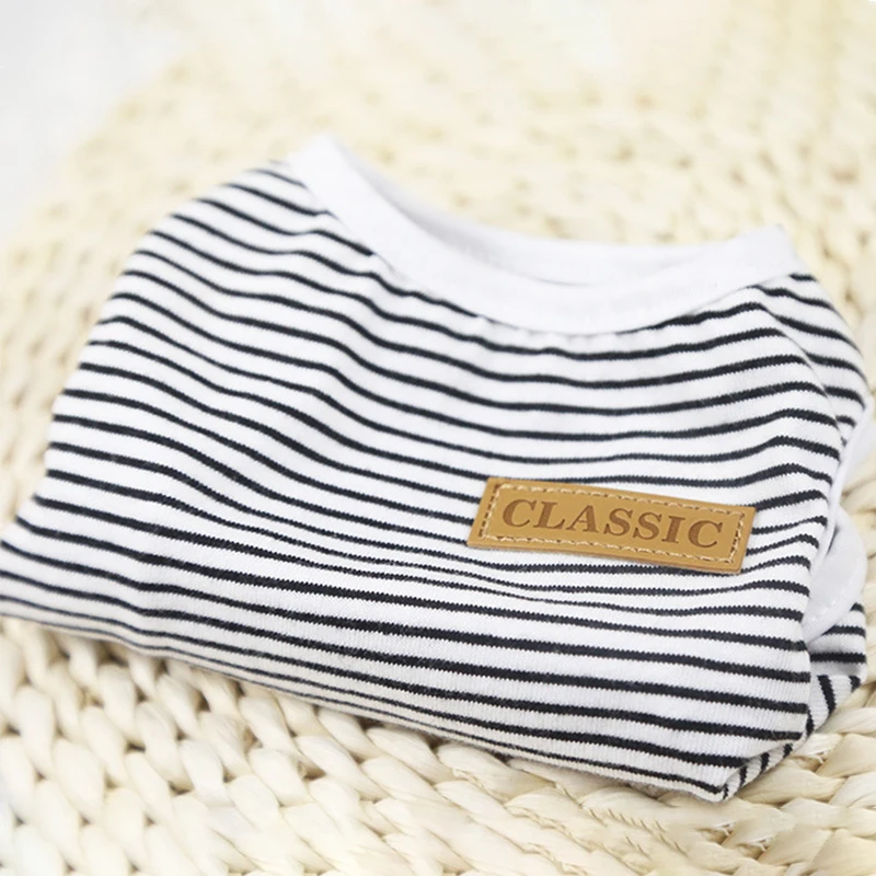 Классический Полосатый хлопковый жилет одежда для маленьких собак кошек летняя