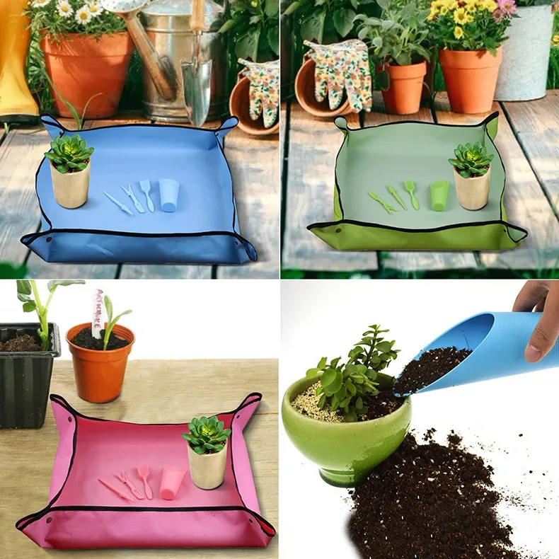 

Planting Mat 50cm-100cm Gardening Potting Pad Foldable Garden Plant Flower Pot Transplanting Waterproof Mats Plant Accessories