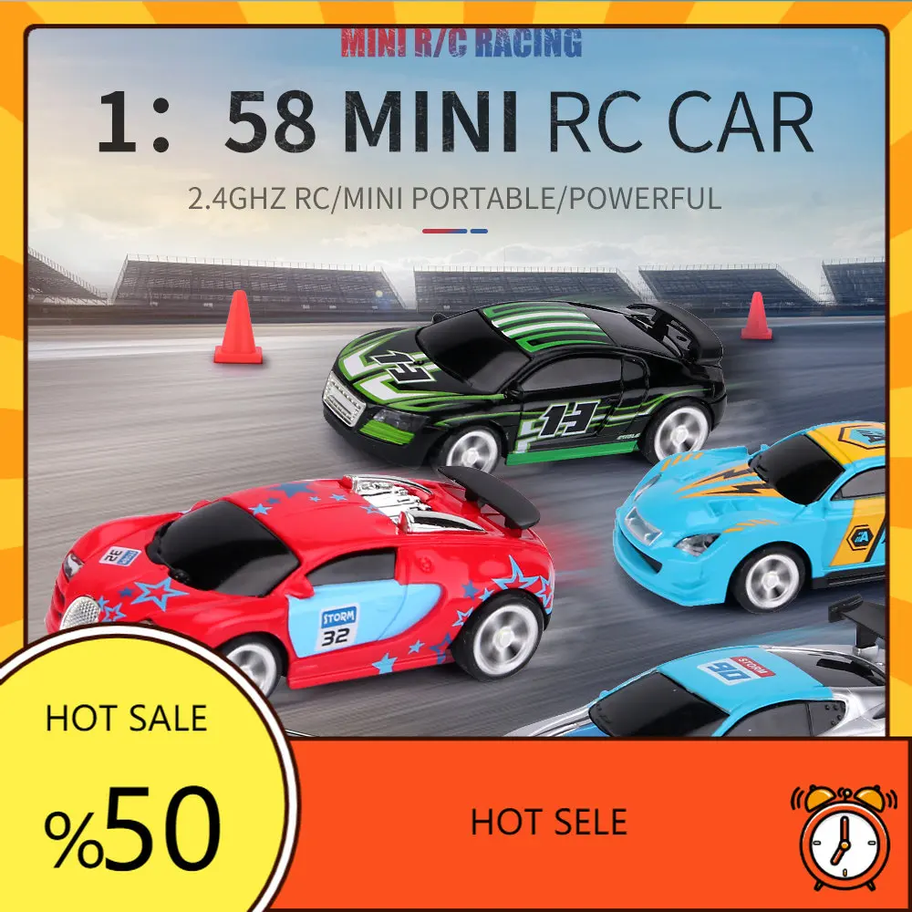 

1:58 MINI Can RC Car Battery Operated Racing Car PVC Cans Pack Machine Drift-Buggy Bluetooth Radio Remote Control Toy Kid