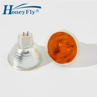 honeyfly 5pcs amber flame lamp 35w50w 12v220v gu5 3 jcdr dimmable orange halogen bulb spotlight quartz furnace fireplace lamba