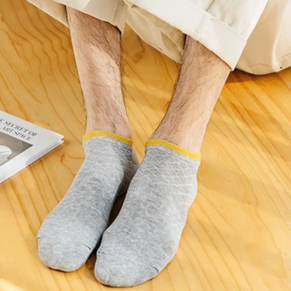 

Нескользящие невидимые полосатые мужские хлопковые носки для подростков женские короткие спортивные носки-трубы впитывающие пот носки