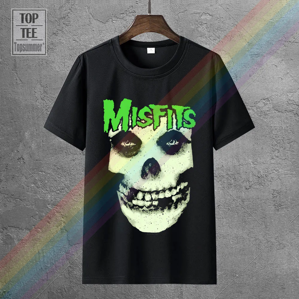 Misfits Glow Jurek Skull Rock Punk Official Tee T-Shirt Mens Unisex Women T-Shirt Girl Top Tee 100% Cotton