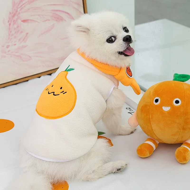 

Winter luxury Version Of Dog Clothes Warm Hoodie Jacket Thick Fleece Scarf ，Pomeranian French Bulldog Chihuahua Pet Clothes