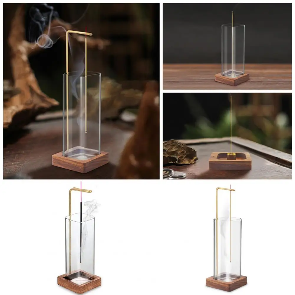 With Glass Cover Non-slip Bottom Sturdy Stand Decorate Ash Catching Meditation Room Censer Holder