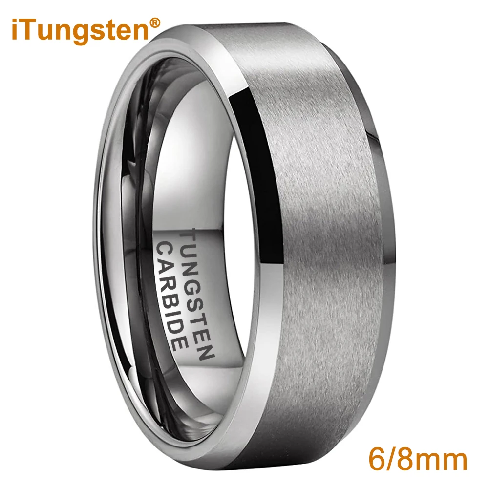 Обручальное кольцо iTungsten 6 мм 8 обручальное из карбида вольфрама для мужчин