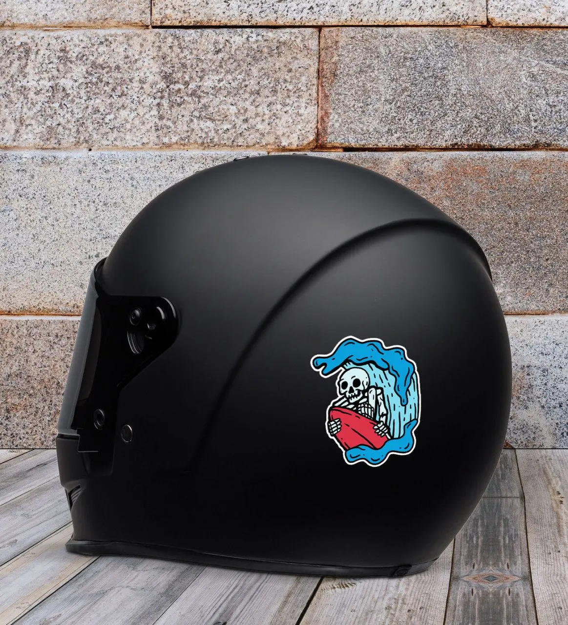 

BK Gift Surfer Skeleton Design Motor Helmet Sticker-1