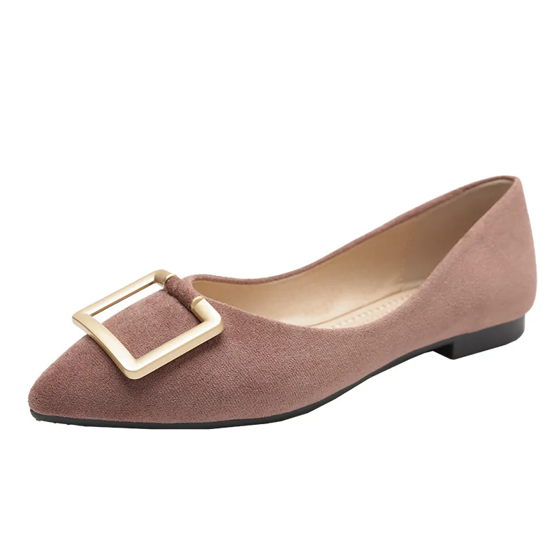 

Foldable Ballerina Square Metal Shoes Woman Pointed Toe Moccasins Low Heel Flats Slip On Loafers Ol Roll-up Ballet Shoes Women