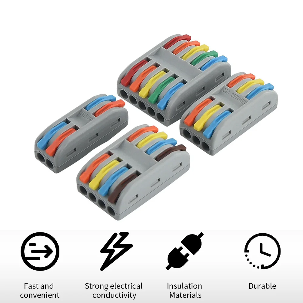 

Быстроразъемный соединитель Универсальный Компактный пружинный разветвитель проводной кабель нажимная Клеммная колодка SPL2 SPL3 SPL5