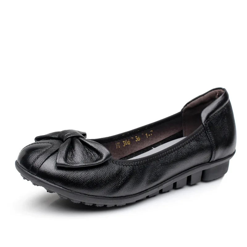 Женские туфли на плоской подошве первый слой из воловьей кожи натуральной