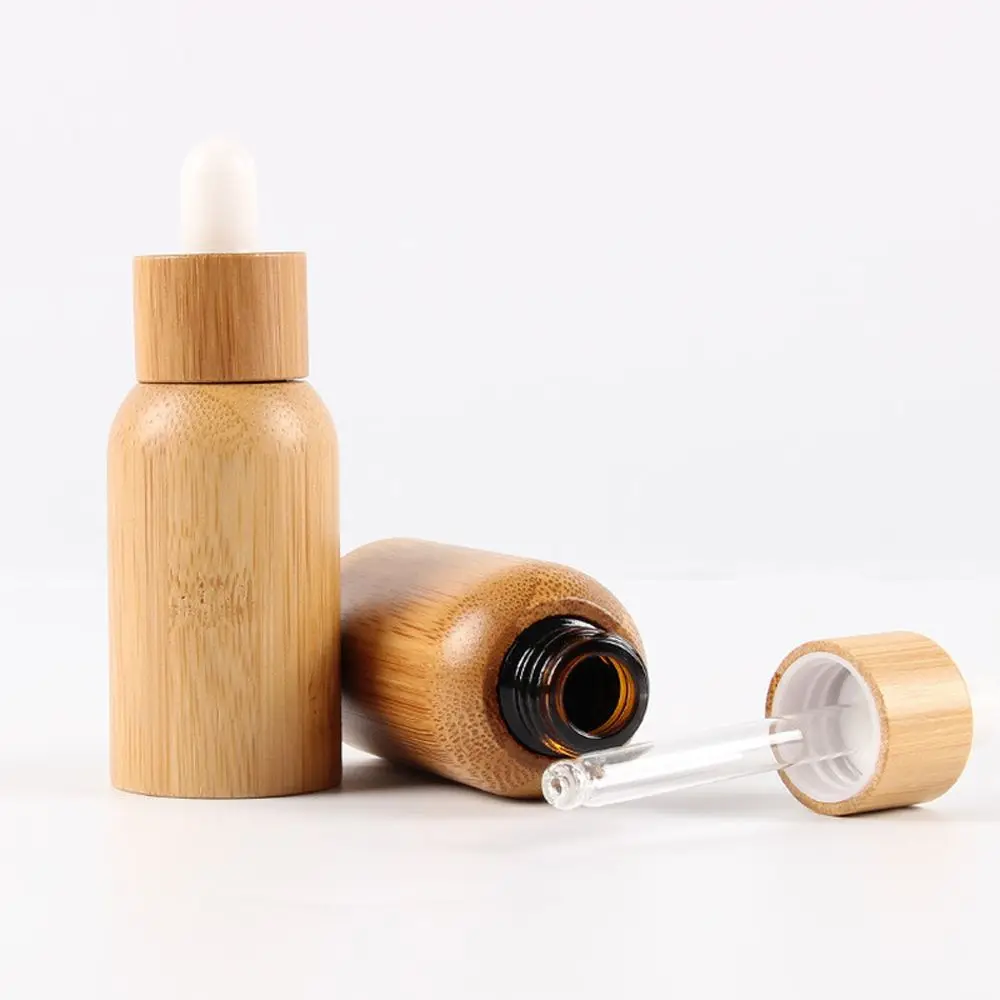 

30ML Natural Bamboo Wood Essential Oil Dropper Bottle Elegant Perfume Cosmetic Container Portable Travel Dispensing Bottle