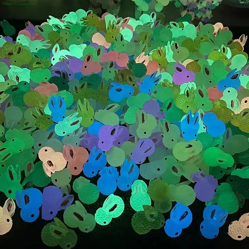 

Luminous Mini Resin Car Dashboard Toys Dolls Figures Home Garden Decoration 1pc Cartoon Color Rabbit Cute Car Ornaments Gifts