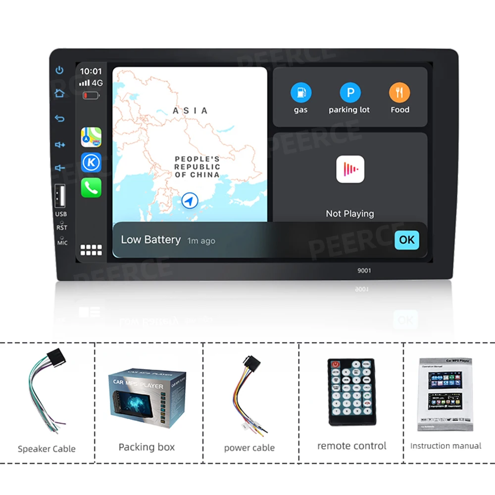 $78.54 Universal 1 Din Car Multimedia Player 9 inch Touch Screen Autoradio Stereo Video GPS WiFi Auto Radio Android auto Video Player