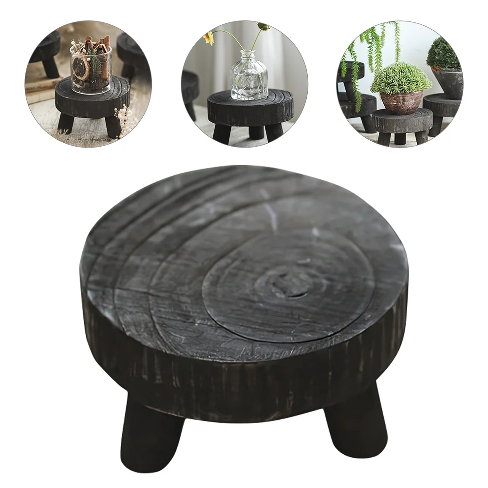 

Stand Wood Riser Wooden Round Pot Stool Flower Indoor Display Holder Tray Potted Gift Stands Christmas Centerpiece Farmhouse