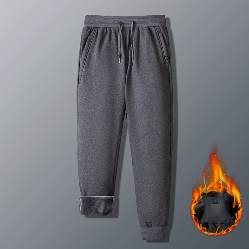 2022 Winter Thick Fleece Men Cotton Pants Outdoor Cargo Pants Men Loose Sports Overalls Pants Big Size Casual Pants Men Trousers