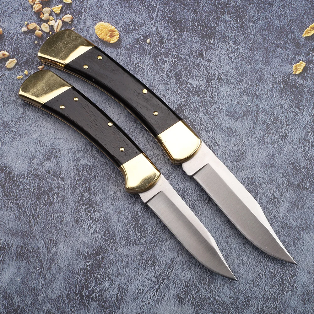 Складной нож из латуни с деревянной ручкой 440C | Инструменты