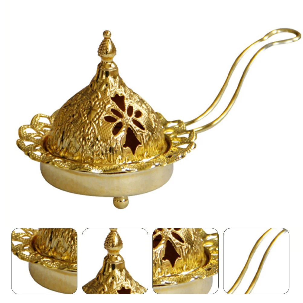 

Burner Holder Censer Stickcone Metal Arabic Bakhoor Decor Charcoal Decoration Vintage Ash Home Arabian Catcher Decorative Stand