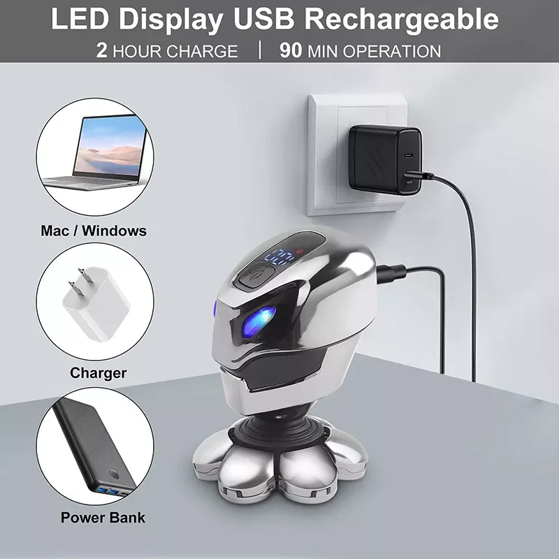 

NEW2023 5 in 1 High Quality 7D Floating Men's Shaver LCD Rechargeable Waterproof Bald Shaving Machine Nose Hair Trimmer