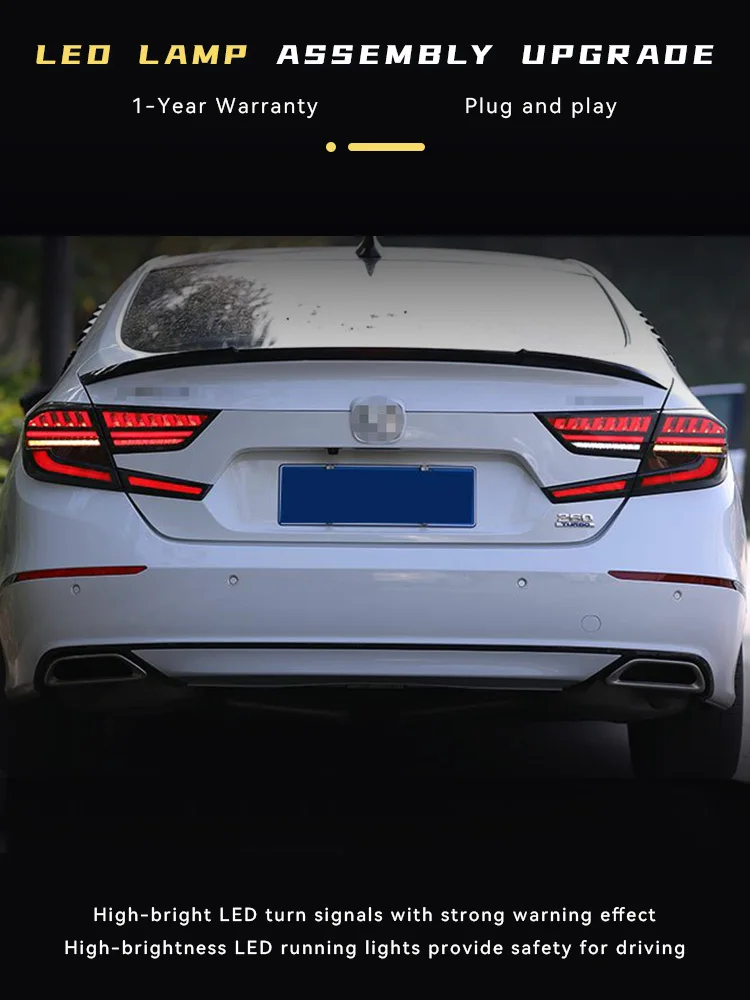 Автомобильные фары для Honda Accord G10 2018-2023, обновленный задний фонарь, полностью светодиодный DRL, модифицированный тормозной сигнальный фонарь, инструменты, аксессуары (art.: 3920cbf6f686d) - 3920cbf6f686d
