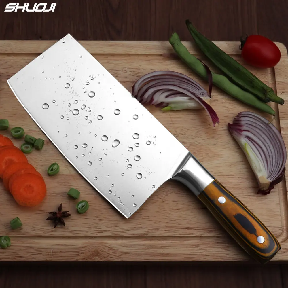 Slicing Cleaver 4Cr13 Super Sharp Blade Kitchen Chef Knives Chinese Forged Knife Multifunction Kitchen Chopping Knives RivetHand