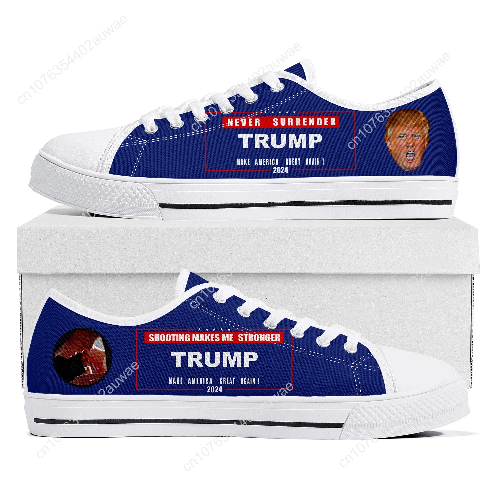 TRUMP Shooting Make Me Stronger 2024 низкие кроссовки мужские и женские парусиновые для