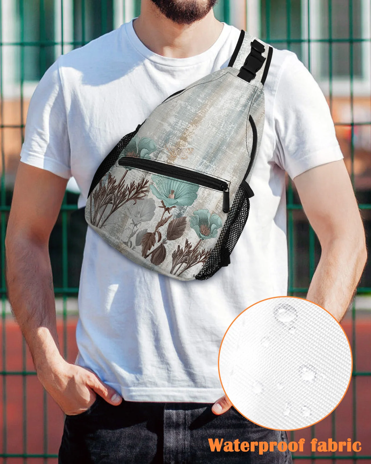 Винтажные нагрудные сумки в стиле тюльпан с растениями для женщин и мужчин