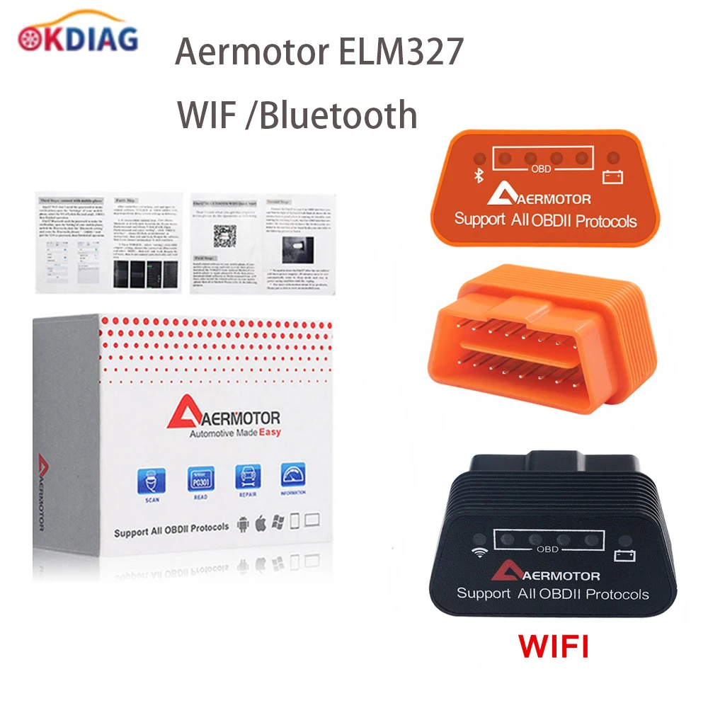 

Aermotor ELM327 Bluetooth 4.0 Elm327 WIFI OBD2 V1.5 Auto Diagnostic Scanner ELM 327 Bluetooth 4 OBDII 1.5 For IOS Android Hot