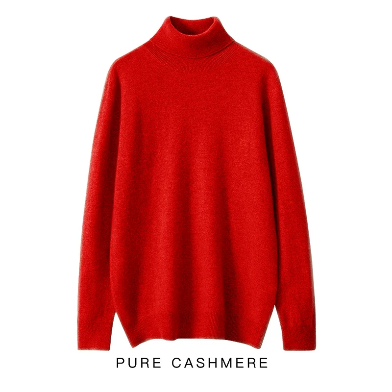 

Men's Pure Wool Sweater High Lapels Pullovers Seamless Knitted Turtleneck Sweaters Winter New Tops Long Sleeve High-End Jumpers