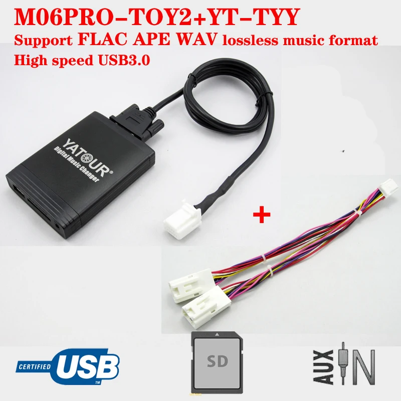 Фото Yatour M06 PRO TOY2 цифровой музыкальный прибор USB MP3 адаптер для Toyota LEXUS Camry Avalon Corolla Highlander RAV4 №1