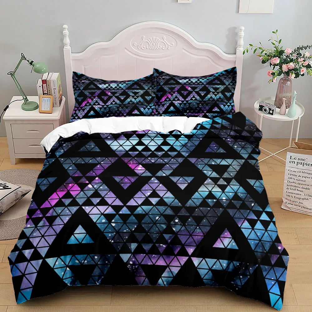 Fashion Triangles Pioneer Bedding Set Small Single Twin Double Queen King Cal Size Bed Linen |