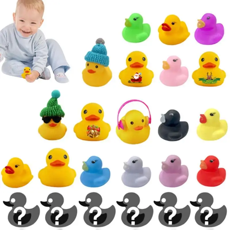 

Новогодний календарь с изображением утки из резины, 2022, 18 резиновых уток и 6 аксессуаров, календарь для детей на Рождество, 24 дня