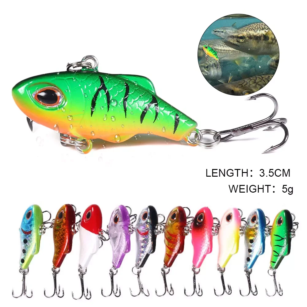 

3.5cm Fishing Lure Sinking Mini Crankbait Vibration Artificial Hard Bait Winter Ice Fishing Wobbler Bass Fishing Tools Tackle