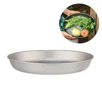 700ml titanium plate ultralight dinner fruit plate frying pan suitable for outdoor camping hiking backpacking picnic bbq