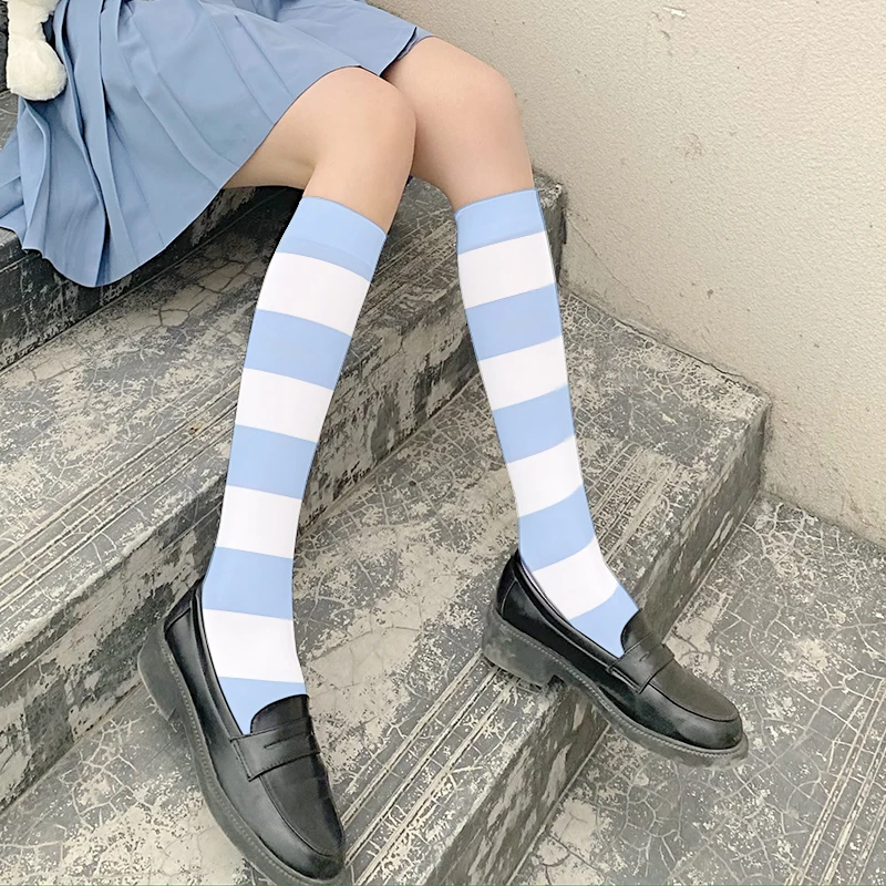 

Cat Paw Striped Ladies Calf Socks Fashion Sexy High Quality Thin Section Nylon Stockings Lolita JK Kawaii Sweet Girly Stockings