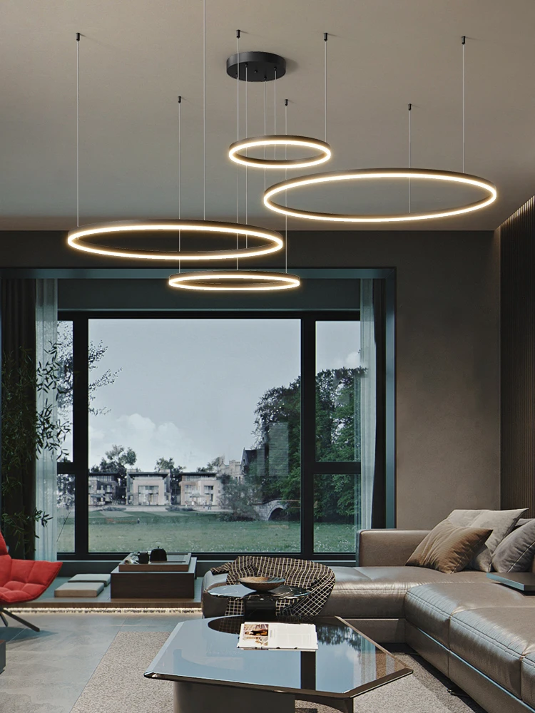 Круглый подвесной светильник светодиодная современная люстра гостиная спальня
