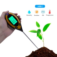 four in one soil tester soil acidity meter ph meter soil humidity temperature light digital display without battery