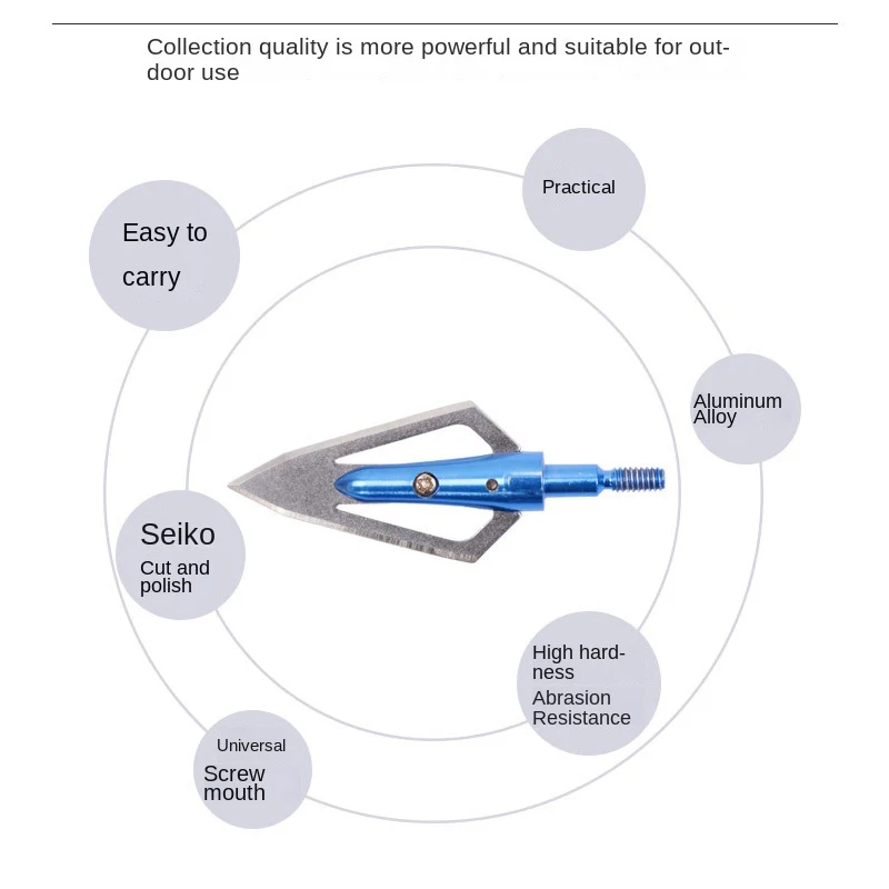 2pcs/3pcs Stainless Steel Arrow Head 2 blades Broadheads 100 grain Hunting Arrowhead Tips for Compound bow Archery - купить по