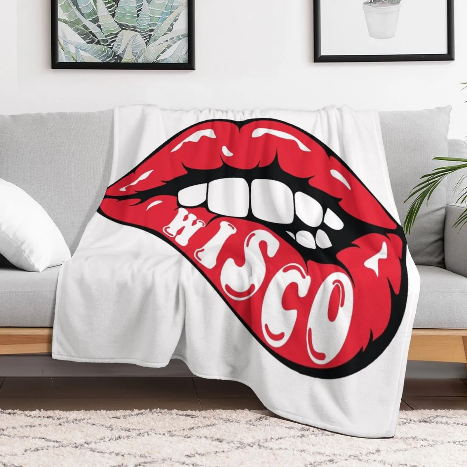 Wisco Lips Throw туристические одеяла Flannels