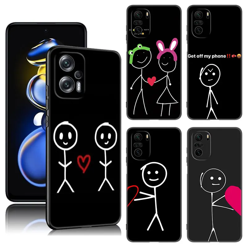 

Cartoon Matchman Phone Case For Xiaomi POCO X3 X4 NFC F2 F5 M2 M3 M4 X5 Pro F3 F4 GT 5G C31 M5S Black Silicone Cover