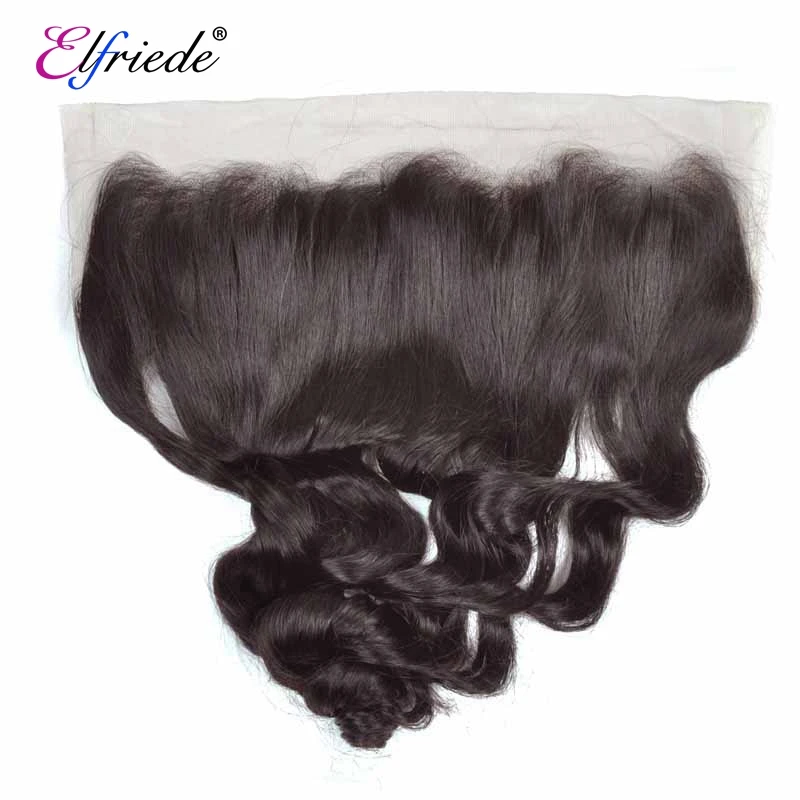 Elfriede натуральные черные свободные волнистые искусственные волосы с фронтальной