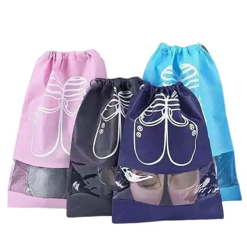 

Сумка для обуви из нетканого материала, водонепроницаемая Пылезащитная дорожная сумка, портативная Пылезащитная сумка на шнурке для хране...