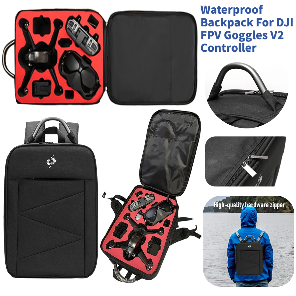 

For DJI FPV Backpack Shoulder Bag Waterproof Shockproof Storage Bag for DJI Drone Goggles Remote Control Portable Carrying Case