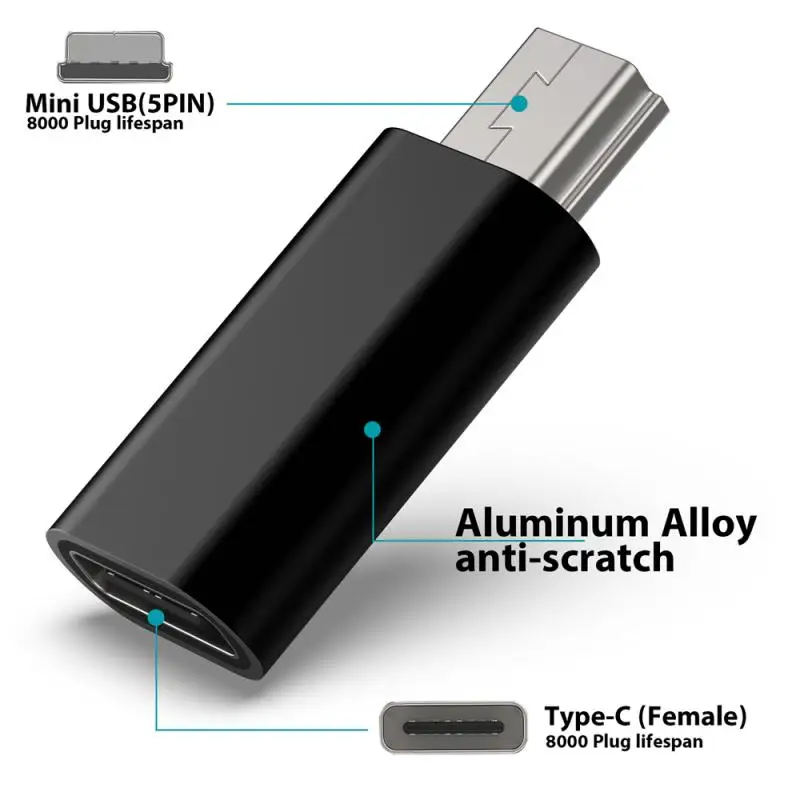 Фото Мини 5-контактный USB-адаптер 1 ~ 10 шт., разъем «папа»-«мама» USB Type-C для передачи данных для MP3, цифровой камеры, GPS №5