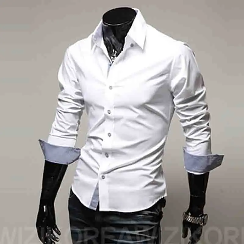 NEW 2022 Fashion Tiny Lattice Pure Color Shirt Men Camisa Social Masculina British Evening Dress Shirts Corleonis Chemise Shirts