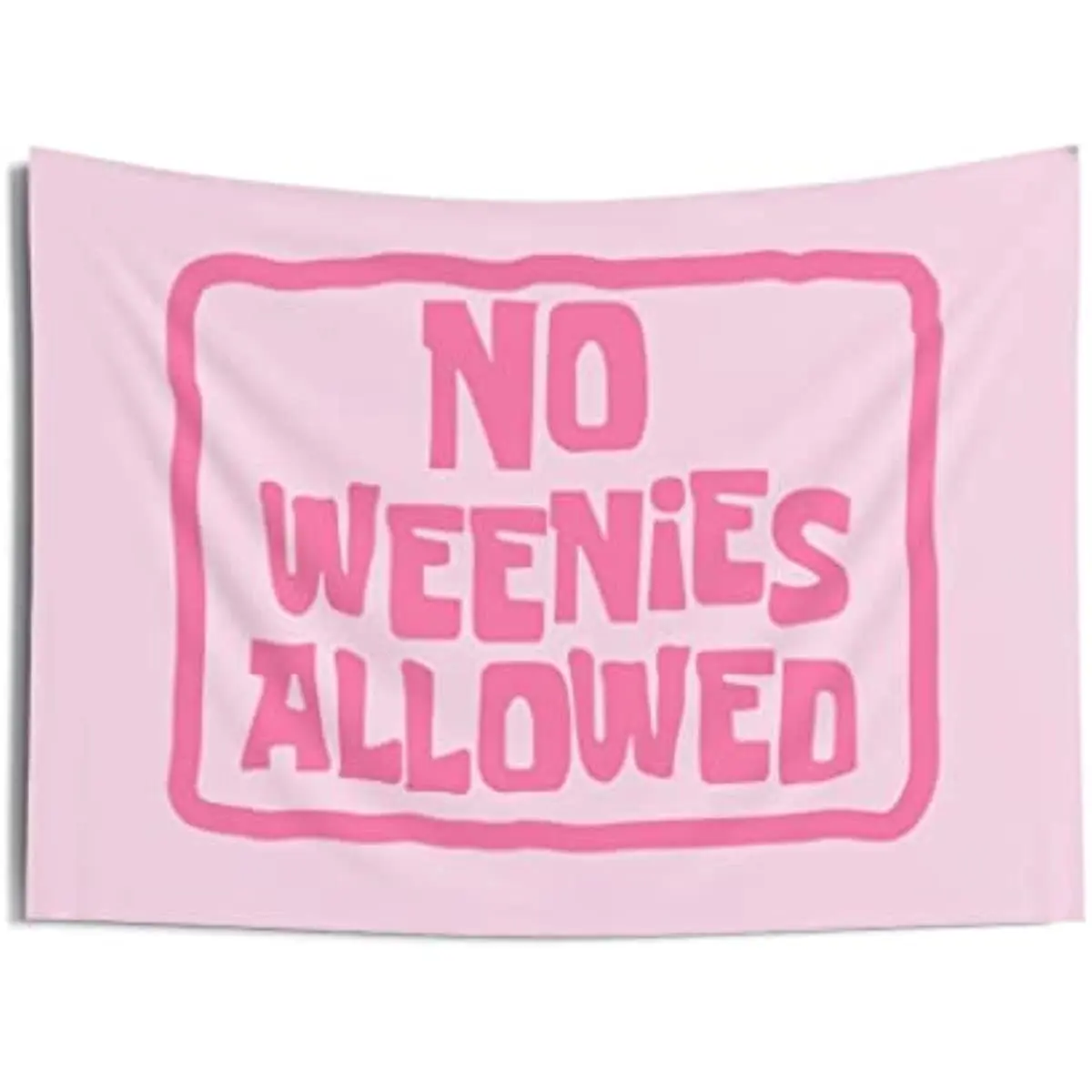 

No Weenies Allowed Tapestry for Bedroom Teen Girl | No Weenies Allowed Flags for Room Teen | Pink Dorm Decor